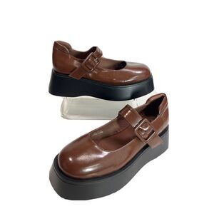 Free People X Jeffrey Campbell Ichika Mary Jane Platform Brown Size 9